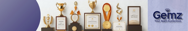 Trophies, plaques, or reward items for recognition.